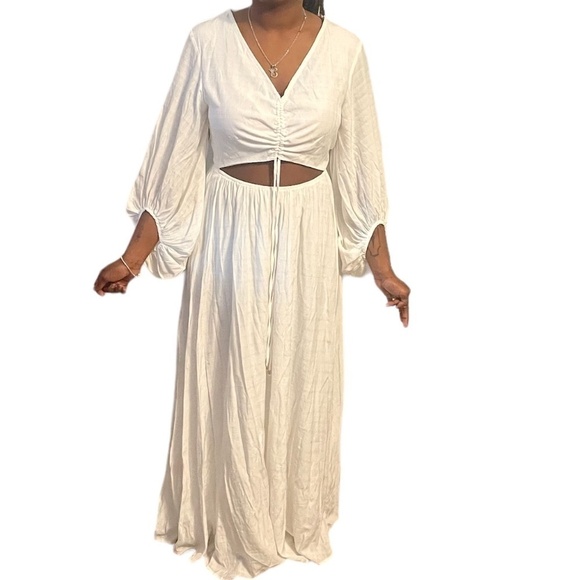 AURA Cutout Plisse Maxi Dress, Size M - Picture 3 of 10